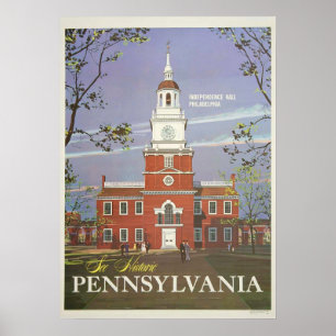 Poster Vintage Voir Historic Pennsylvania USA Travel