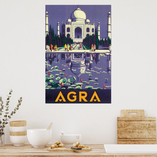 Poster Vintage voyage Agra (Cuisine)