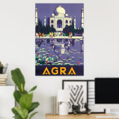 Poster Vintage voyage Agra (Bureau à domicile)