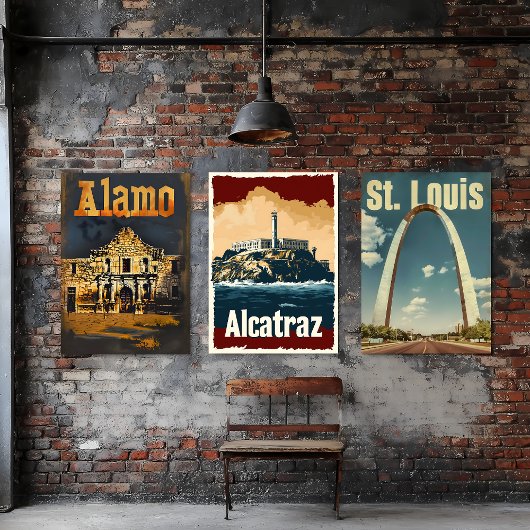 Poster Vintage voyage Alamo
