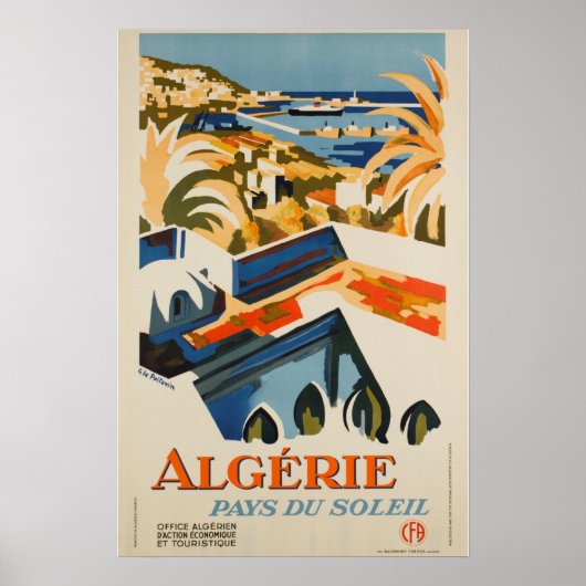 Poster Vintage voyage - Algerie - Sun Country (Devant)