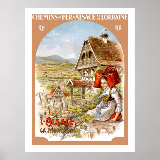 Poster Vintage voyage Alsace France (Devant)