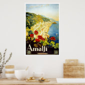 Poster Vintage voyage "Amalfi" (Cuisine)