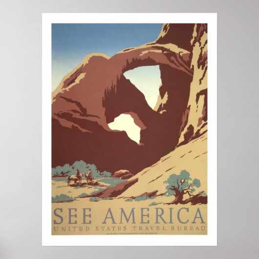 Poster Vintage voyage américain (Devant)