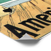 POSTER VINTAGE VOYAGE AMÉRICAIN 1900 (Coin)