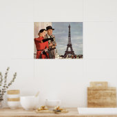 Poster Vintage voyage - Amoureux à Paris (Cuisine)
