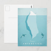 Poster Vintage voyage Antarctique - Carte postale  (Devant / Derrière)