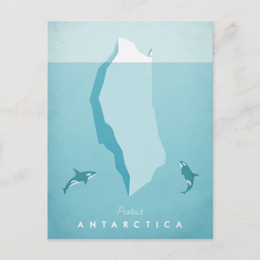 Poster Vintage voyage Antarctique - Carte postale  (Devant)