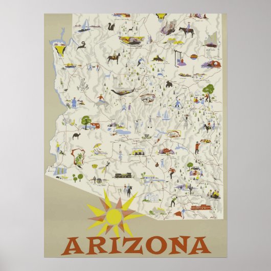 Poster Vintage voyage Arizona Poster (Devant)