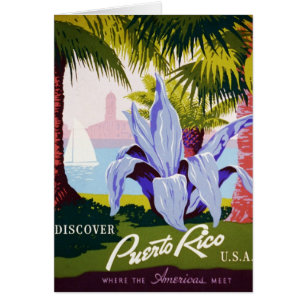 Poster Vintage voyage Art, Découvrez Porto Rico!