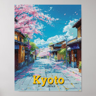 Poster Vintage voyage artistique du Japon de Kyoto
