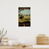 Poster Vintage voyage Australia Sheep Farm (Cuisine)