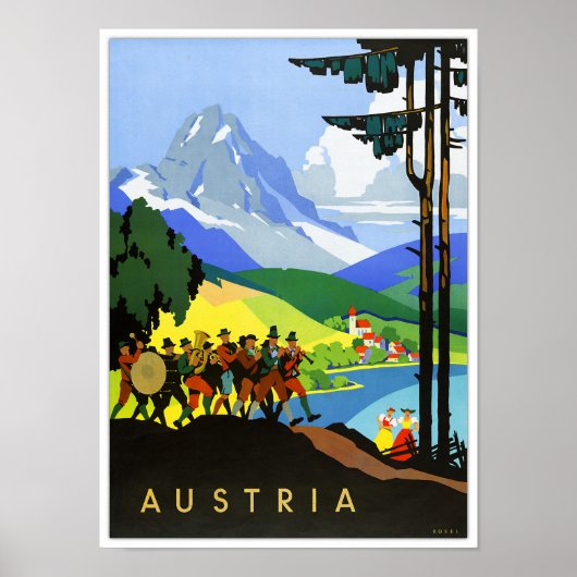 Poster Vintage voyage Autriche (Devant)