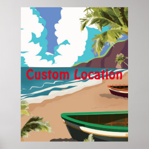 Poster Vintage voyage avec emplacement personnalis