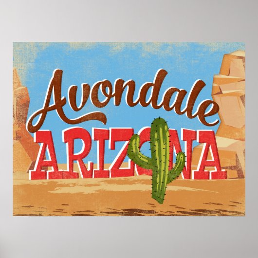 Poster Vintage voyage Avondale Arizona (Devant)