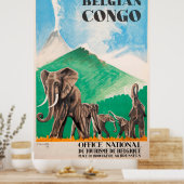 Poster Vintage voyage - Belgique Congo (Cuisine)