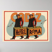 Poster Vintage voyage Bellhops Hotel Roma, Cadiz, Espagne (Devant)