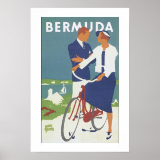 Poster Vintage voyage Bermudes Imprimer