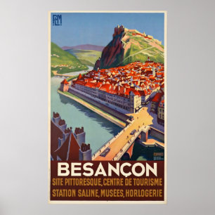 Poster Vintage voyage Besancon France