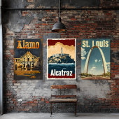 Poster Vintage voyage Bold Alcatraz