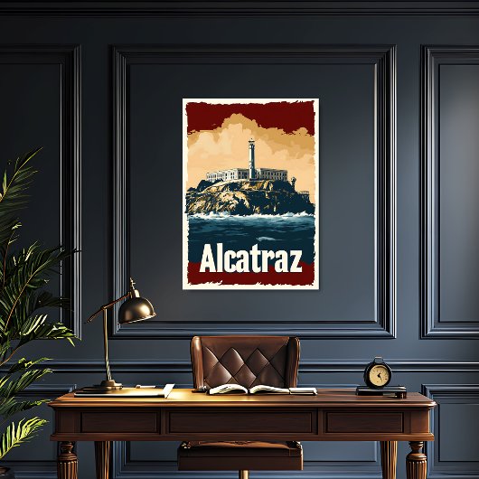 Poster Vintage voyage Bold Alcatraz