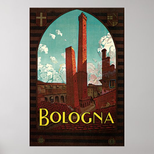 Poster Vintage voyage, Bologne, Italie (Devant)