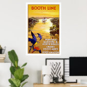 Poster Vintage voyage " Booth Line" (Bureau à domicile)