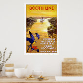 Poster Vintage voyage " Booth Line" (Cuisine)