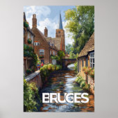 Poster Vintage voyage Bruges (Devant)