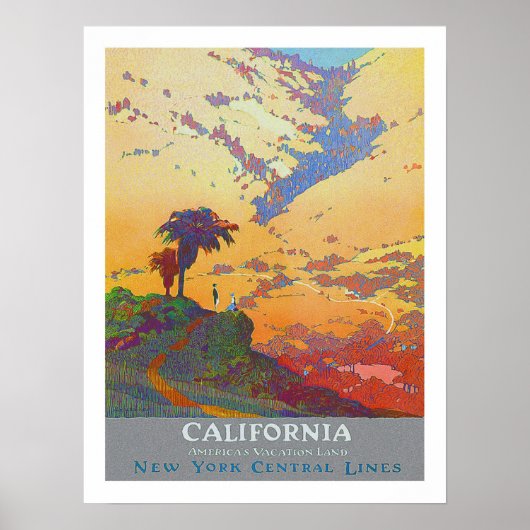 Poster Vintage voyage californien (Devant)
