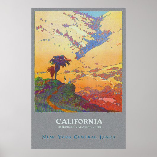 Poster Vintage voyage californien (Devant)