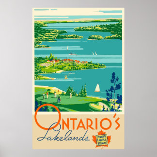 Poster Vintage voyage Canada Ontario