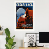 Poster Vintage voyage Casablanca (Bureau à domicile)