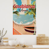 Poster Vintage voyage Casablanca (Cuisine)