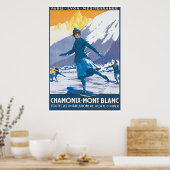Poster Vintage voyage Chamonix Mont Blanc (Cuisine)