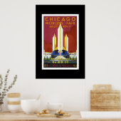 Poster Vintage voyage Chicago World's Fair (Cuisine)