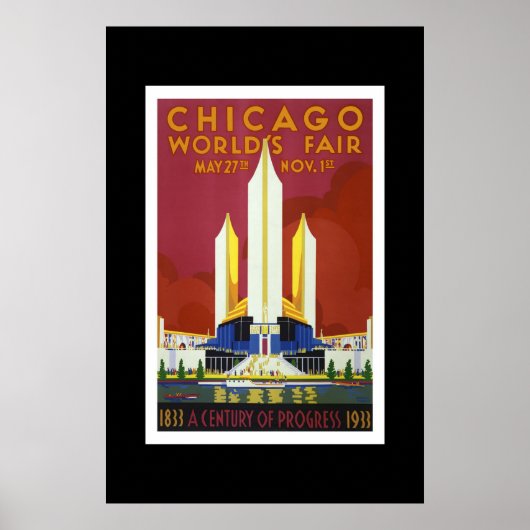 Poster Vintage voyage Chicago World's Fair (Devant)