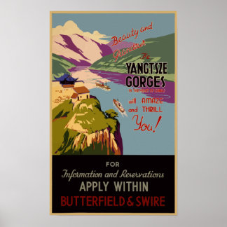 Poster Vintage voyage Chine