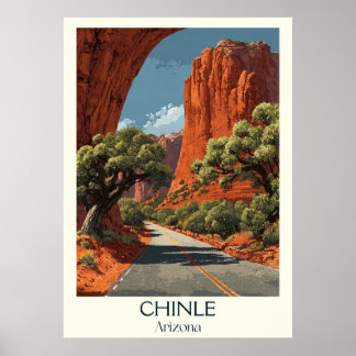 Poster Vintage voyage Chinle Arizona | Retro Canyo