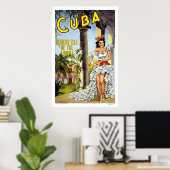 Poster Vintage voyage Cuba (Bureau à domicile)