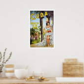 Poster Vintage voyage Cuba (Cuisine)