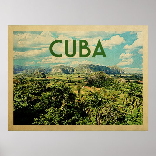 Poster Vintage voyage Cuba (Devant)