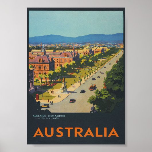 Poster Vintage voyage d'Adelaide Australie (Devant)