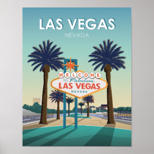 Poster Vintage voyage d'Affiches de bienvenue Las Vegas