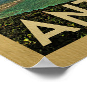 Poster Vintage voyage d'Antigua (Coin)