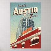 Poster Vintage voyage d'Austin Texas (Devant)