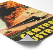 Poster Vintage voyage d'Australie Centrale (Coin)