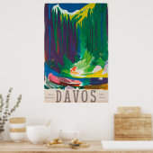 Poster Vintage voyage Davos Suisse (Cuisine)