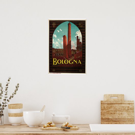 Poster Vintage voyage de Bologne (Cuisine)
