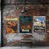 Poster Vintage voyage de Boston